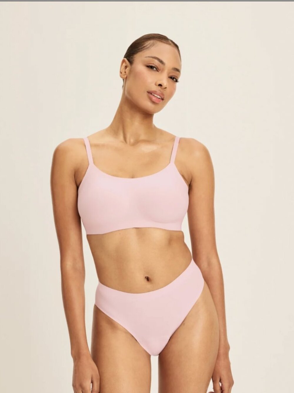 NWT Knix Revolution Scoop Bra, Seamless, Light Pink Wireless Bra, Size Large